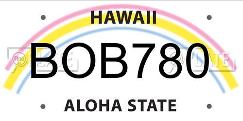 BOB780 Hawaii License Plate