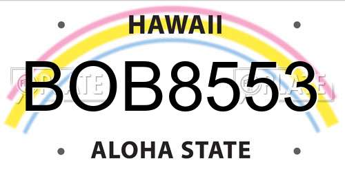 BOB8553 Hawaii License Plate