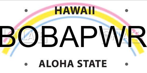BOBAPWR Hawaii License Plate