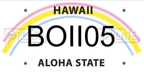 BOII05 Hawaii License Plate