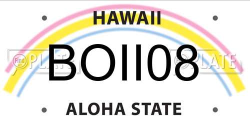BOII08 Hawaii License Plate