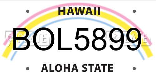 BOL5899 Hawaii License Plate