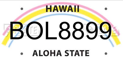 BOL8899 Hawaii License Plate