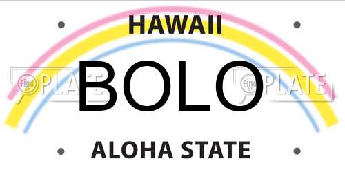 BOLO Hawaii License Plate