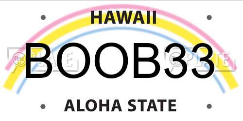 BOOB33 Hawaii License Plate