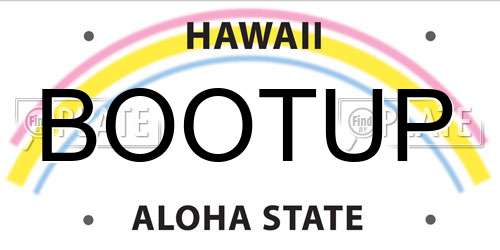 BOOTUP Hawaii License Plate