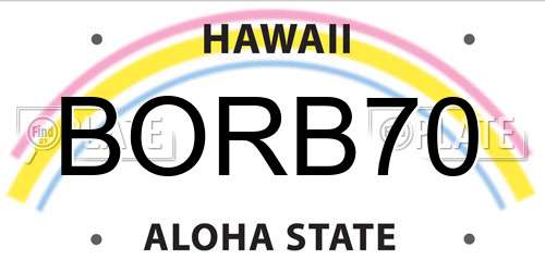 BORB70 Hawaii License Plate