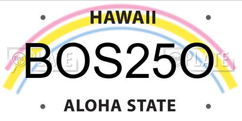 BOS25O Hawaii License Plate