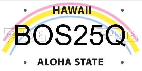 BOS25Q Hawaii License Plate