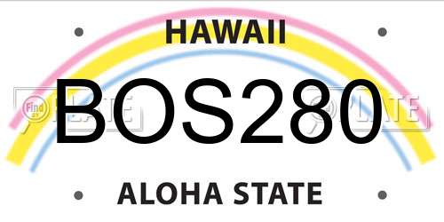 BOS280 Hawaii License Plate
