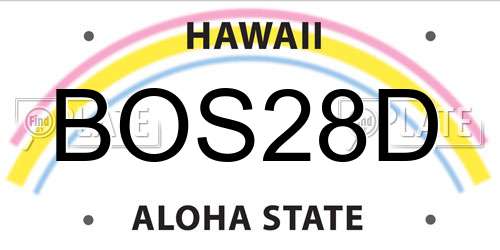 BOS28D Hawaii License Plate