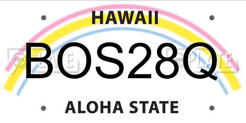 BOS28Q Hawaii License Plate