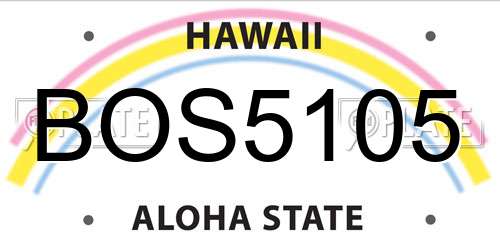BOS5105 Hawaii License Plate