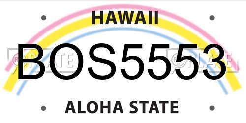 BOS5553 Hawaii License Plate