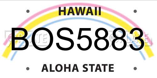 BOS5883 Hawaii License Plate