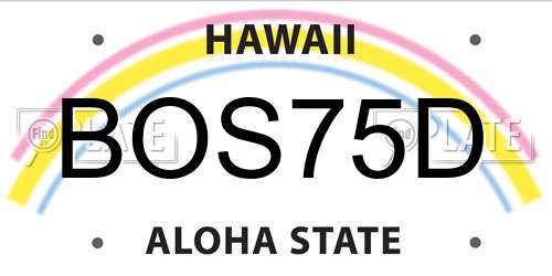 BOS75D Hawaii License Plate