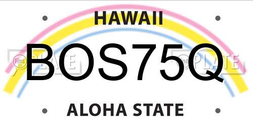 BOS75Q Hawaii License Plate