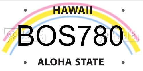 BOS780 Hawaii License Plate
