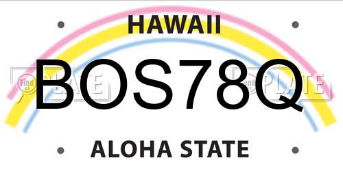 BOS78Q Hawaii License Plate