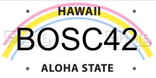 BOSC42 Hawaii License Plate
