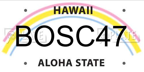 BOSC47 Hawaii License Plate