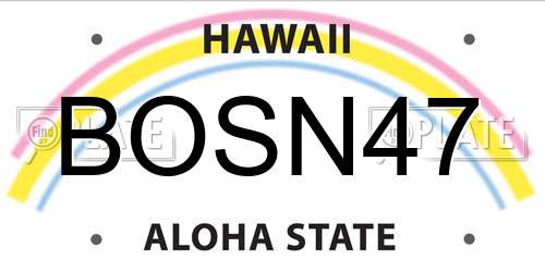 BOSN47 Hawaii License Plate