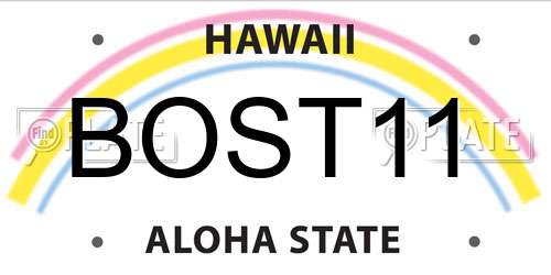 BOST11 Hawaii License Plate