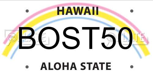 BOST50 Hawaii License Plate
