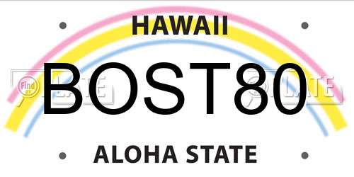 BOST80 Hawaii License Plate