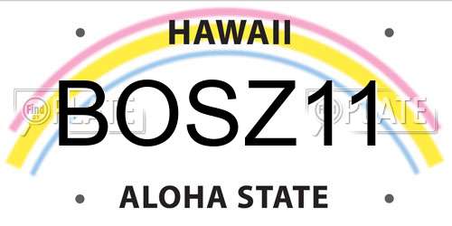 BOSZ11 Hawaii License Plate