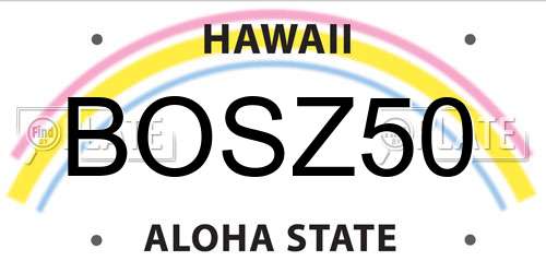 BOSZ50 Hawaii License Plate