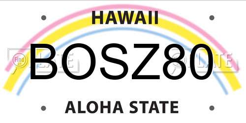 BOSZ80 Hawaii License Plate