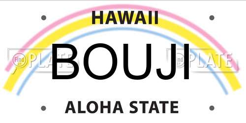 BOUJI Hawaii License Plate