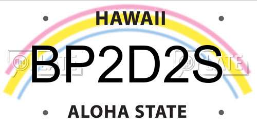 BP2D2S Hawaii License Plate