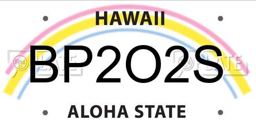 BP2O2S Hawaii License Plate