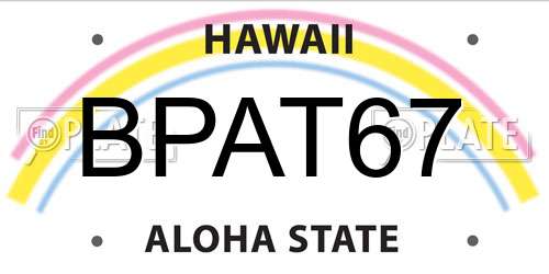BPAT67 Hawaii License Plate