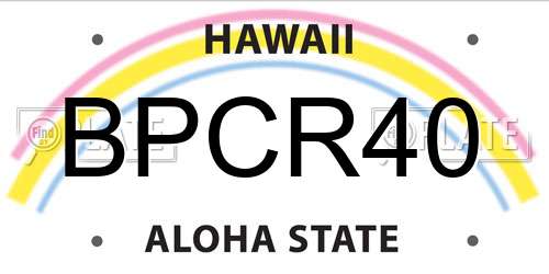 BPCR40 Hawaii License Plate
