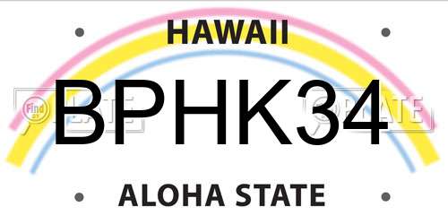 BPHK34 Hawaii License Plate
