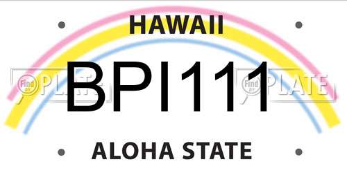 BPI111 Hawaii License Plate