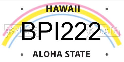 BPI222 Hawaii License Plate