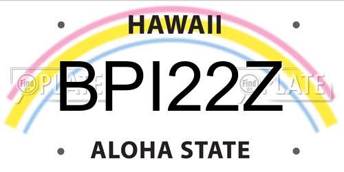 BPI22Z Hawaii License Plate