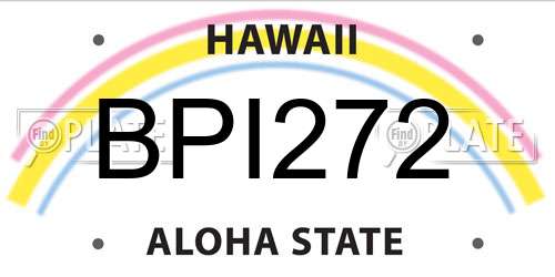 BPI272 Hawaii License Plate