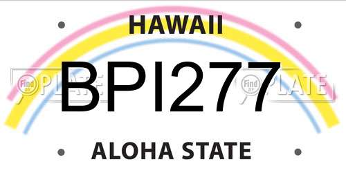 BPI277 Hawaii License Plate