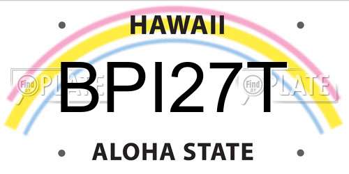 BPI27T Hawaii License Plate