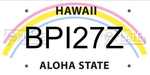 BPI27Z Hawaii License Plate