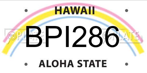 BPI286 Hawaii License Plate