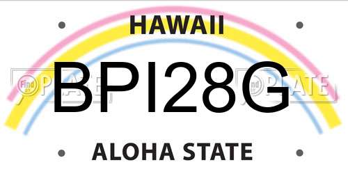 BPI28G Hawaii License Plate