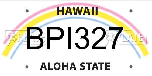 BPI327 Hawaii License Plate