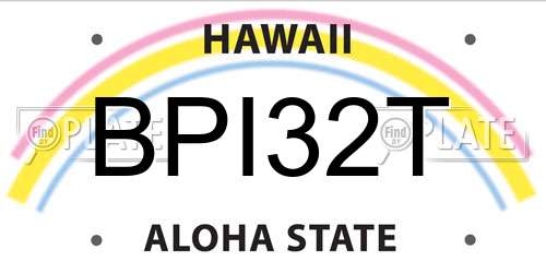 BPI32T Hawaii License Plate