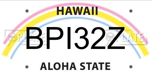 BPI32Z Hawaii License Plate